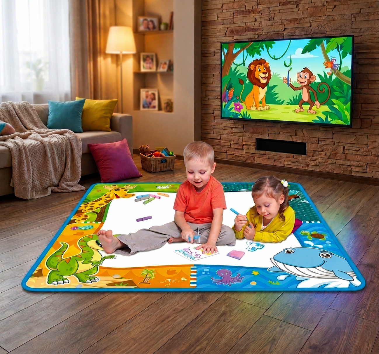 Covoras Magic de Desenat – Cu Aerograf si Carioci pe Baza de Apa, 80x80 cm