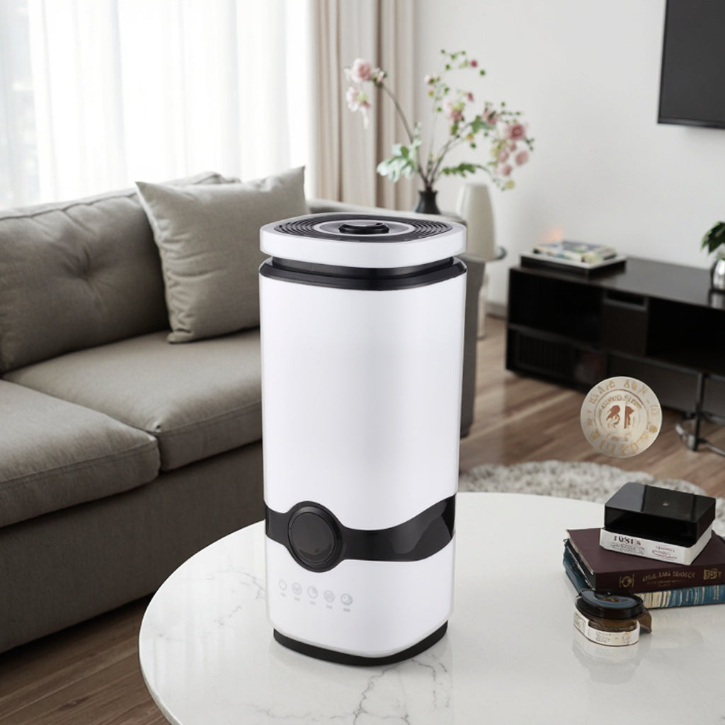 Umidificator ultrasonic, difuzor aromaterapie, ecran LCD, cu telecomanda, rezervor 4l, capacitate de umidificare: 300 ml/h, nivel zgomot: 36 dB, suprafata acoperita 30-40 mp