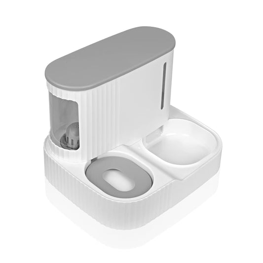 Dispenser de apa si hrana pentru caini si pisici, 2 in 1, picioare antiderapante
