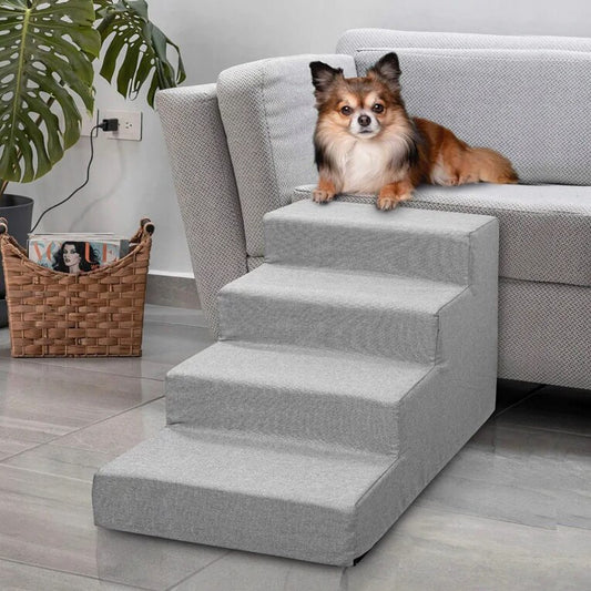 Scara Premium pentru câini de talie mică, 4 trepte, antiderapantă, 54cm